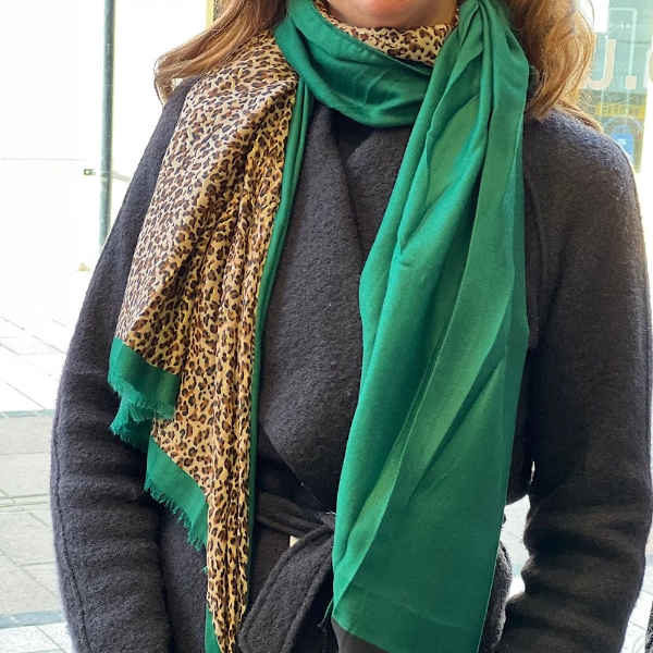 2tone-leopard-print-scarf-green