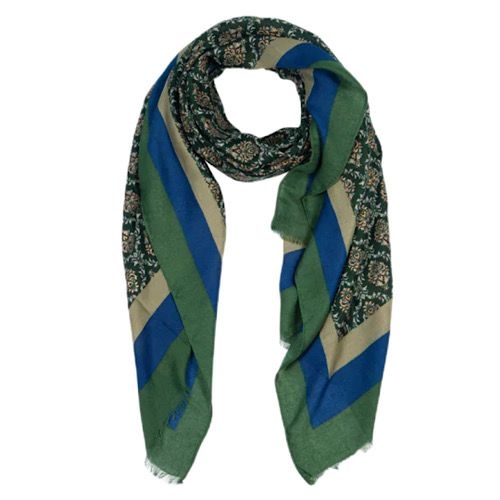 bohemian-print-metallic-scarf-green