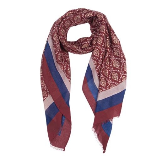 bohemian-print-metallic-scarf-red