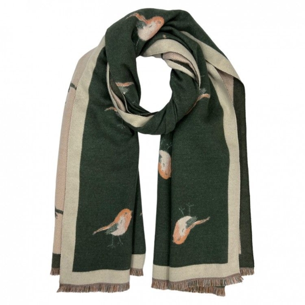 cashmere-mix-2tone-robin-print-reversible-scarf-olive-green