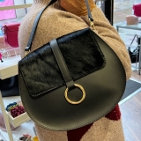 Italian Leather Animal Print Saddle Crossbody Bag