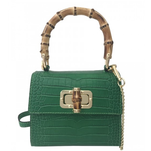 italian-leather-mockcroc-effect-grab-bag-with-bamboo-handle-green