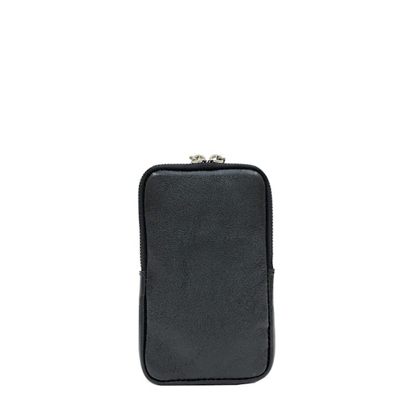 italian-plain-leather-phone-pouch-cross-body-bag-metallic-black