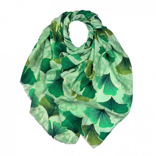 lotus-leaves-print-scarf-green