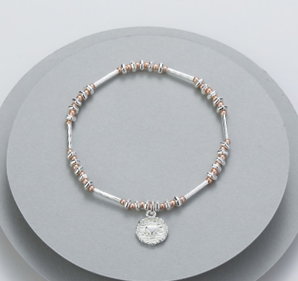 mini-beaded-stretchy-bracelet-with-heart-disc-charm-silver-rosegold