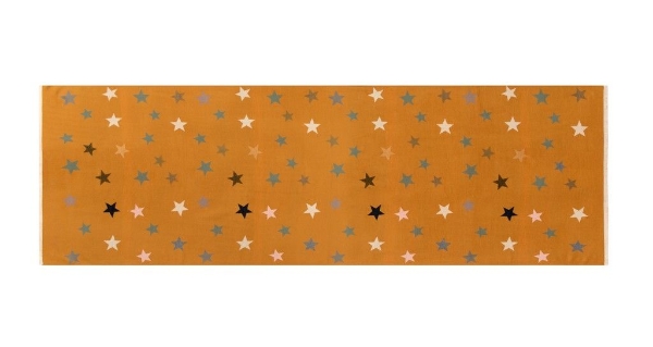 multicoloured-printed-stars-reversible-scarf-mustard