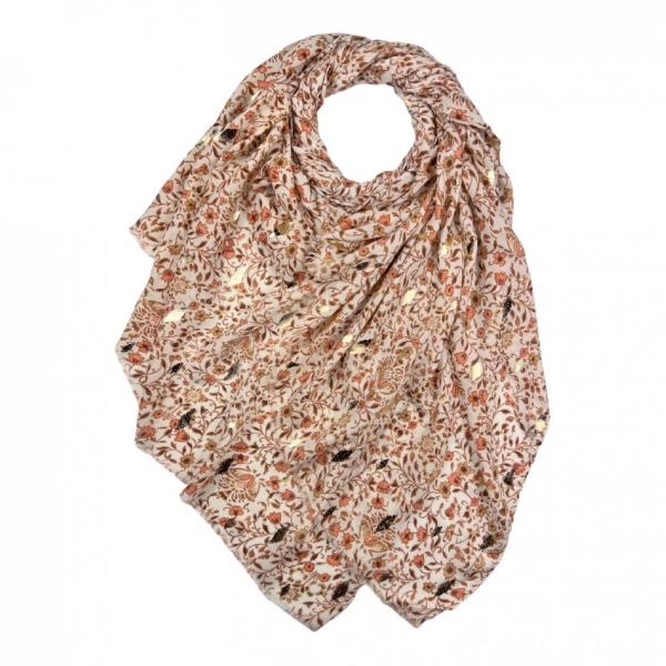 tiny-flower-print-scarf-with-metalic-patches-beige