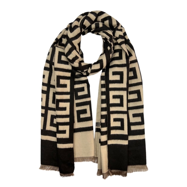 wool-blend-reversible-maze-print-scarf-black