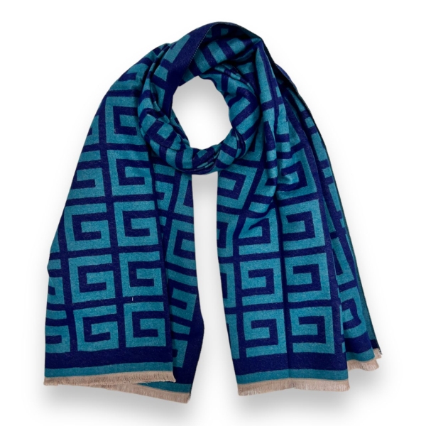 wool-blend-reversible-maze-print-scarf-navy