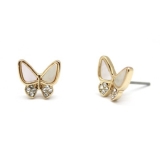 Butterfly Pearl & Diamante Stud Earrings
