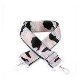 Canvas Baby Pink, Black & Silver Camouflage Bag Strap (Silver Finish)