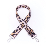 Canvas Blush Pink, Black & Gold Leopard Print Bag Strap (Gold Finish)