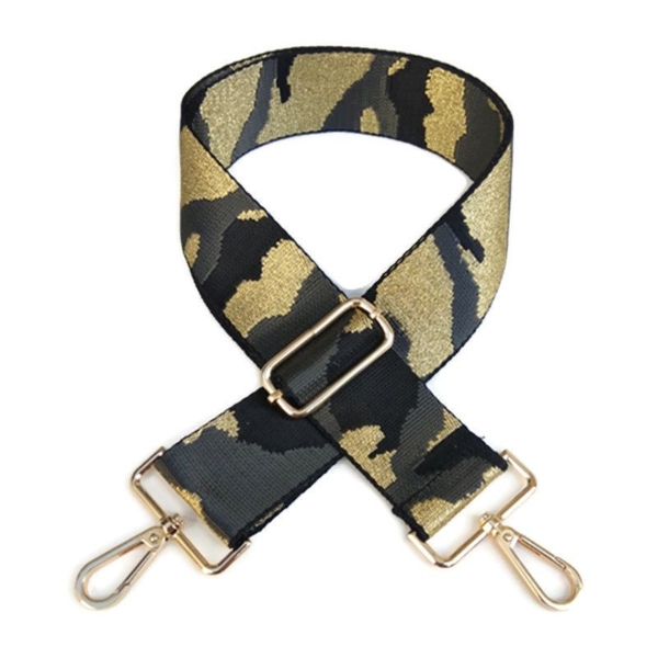 canvas-grey-black-gold-camouflage-bag-strap-gold-finish