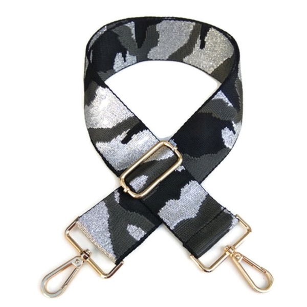 canvas-grey-black-silver-camouflage-bag-strap-gold-finish