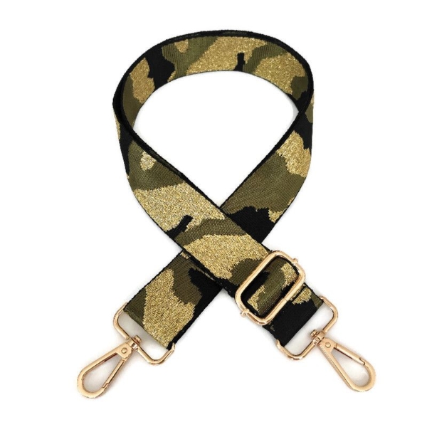 canvas-olive-black-gold-camouflage-bag-strap-gold-finish
