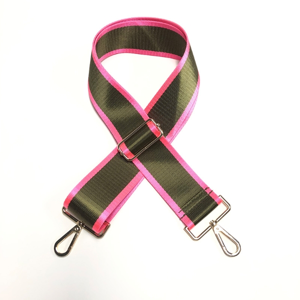 canvas-pink-green-striped-bag-strap-gold-finish