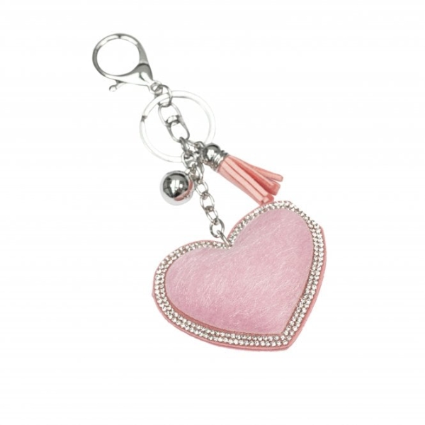 crystal-border-heart-charms-key-ring