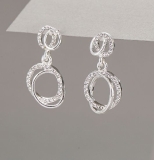 Interlinked Diamante Rings Drop Earrings