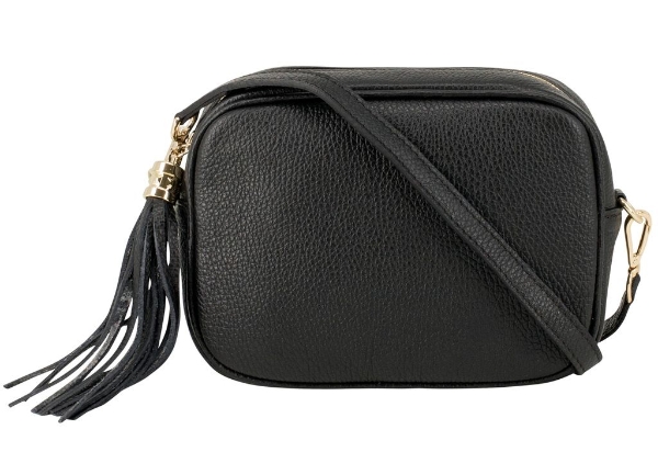 italian-leather-camera-crossbody-bag-with-tassel-gold-finish-black