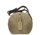 Italian Leather Weaved Circular Crossbody Bag