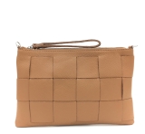Italian Leather Weaved Clutch/Crossbody Bag
