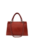 Italian Leather Weaved Grab Bag With Chain Strap