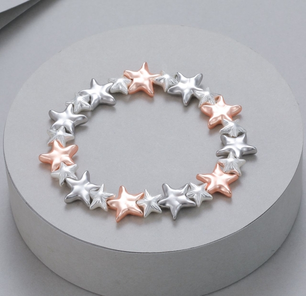 mottled-star-stretchy-bracelet-silver-rosegold